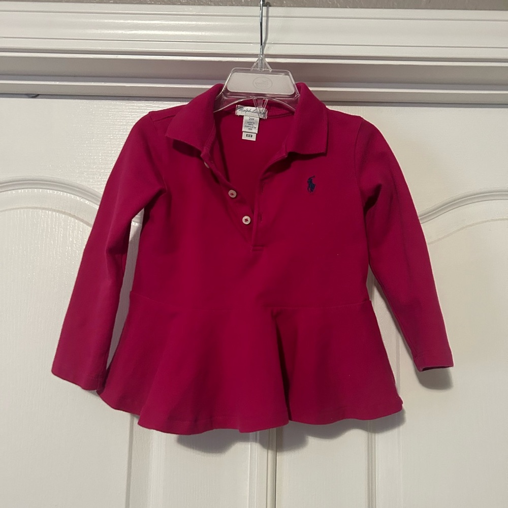 Ralph Lauren Kids Pink Long Sleeve Top